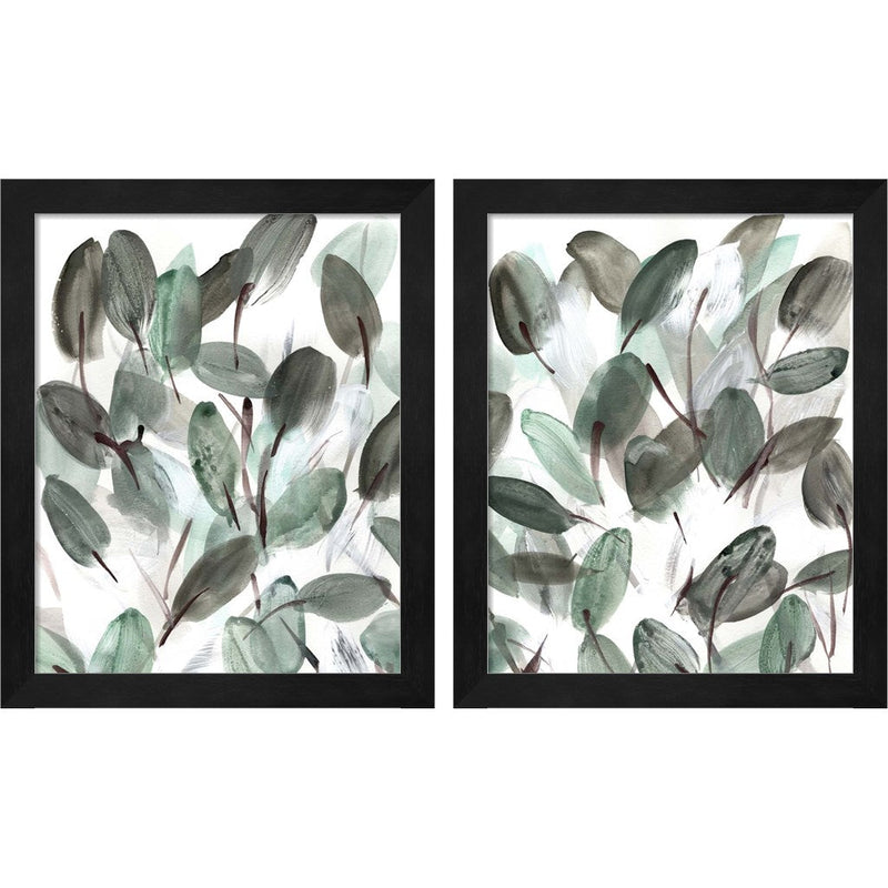 Farmhouse Leafy by Marcy Chapman, 2 Piece Black Framed Art Set