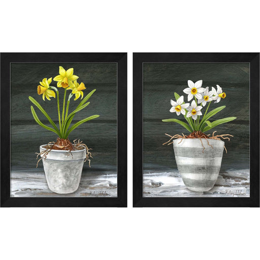 Farmhouse Garden-Daffodils by Kelsey Wilson, 2 Piece Black Framed Art Set
