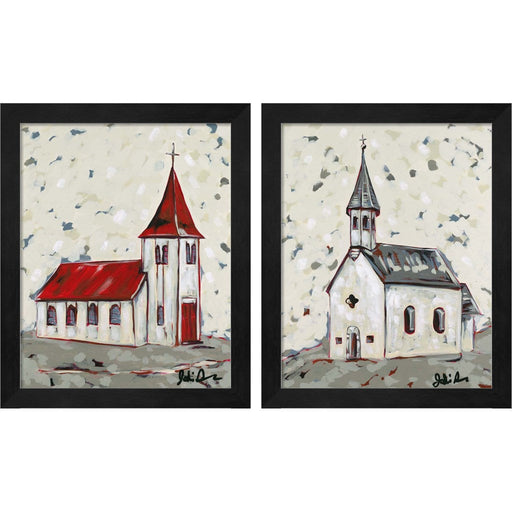 Here is the Church & Here is the Steeple by Jodi Augustine, 2 Piece Black Framed Art Set