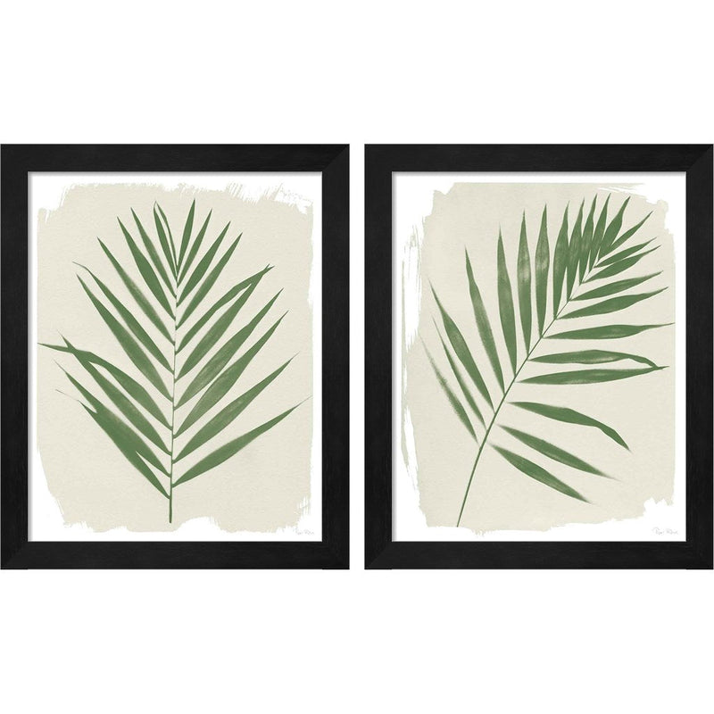 Nature By the Lake Frond Cream by Piper Rhue, 2 Piece Black Framed Art Set