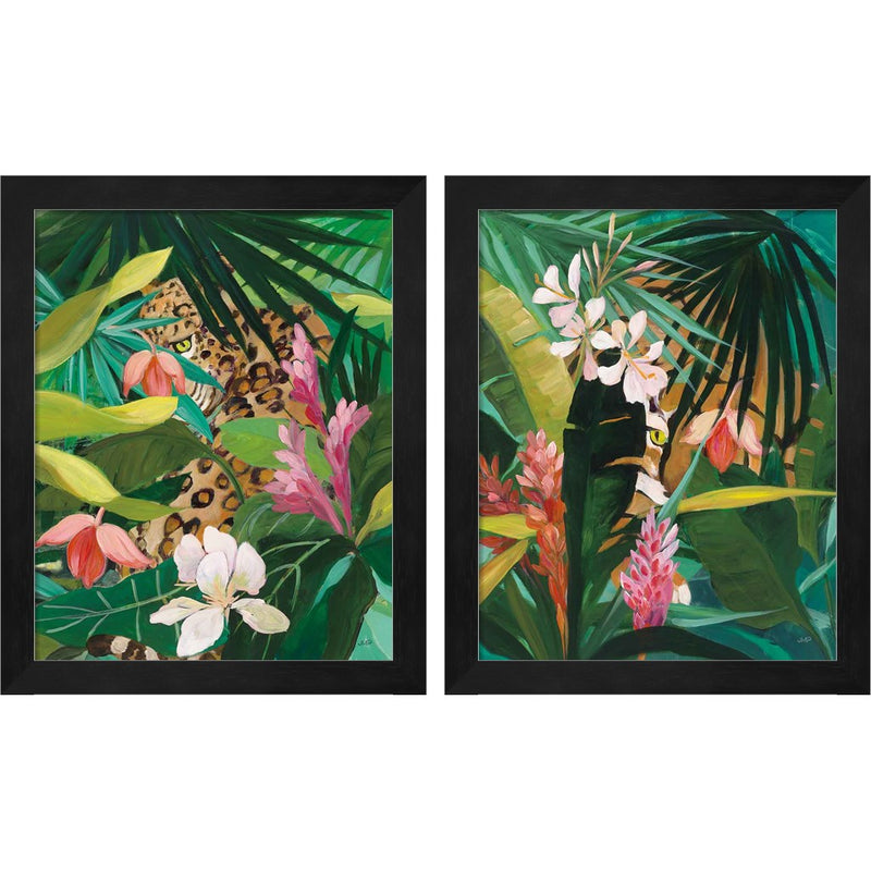 Hidden Jungle by Julia Purinton, 2 Piece Black Framed Art Set