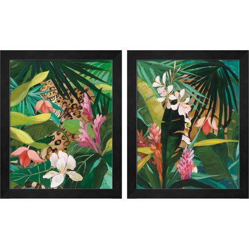 Hidden Jungle by Julia Purinton, 2 Piece Black Framed Art Set