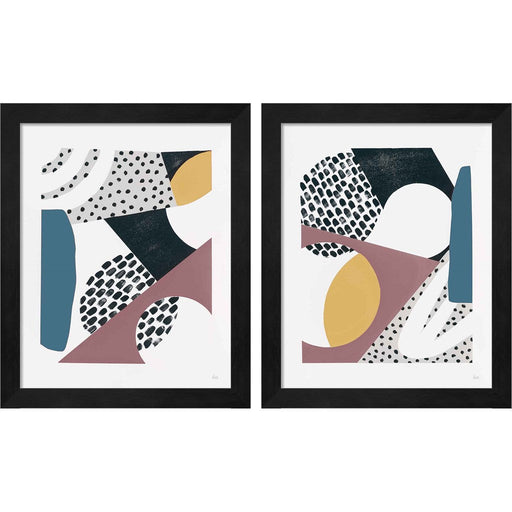 Luminous Tumble Dark by Laura Marshall, 2 Piece Black Framed Art Set