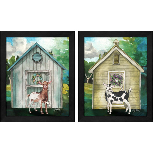 Goat Shed by Elizabeth Medley, 2 Piece Black Framed Art Set
