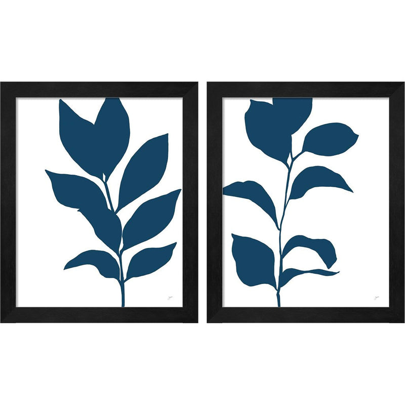 Navy Branch by Karyn Panganiban, 2 Piece Black Framed Art Set