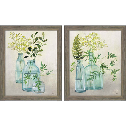 Woodland Greenery by Julia Purinton, 2 Piece Rustic Gray Framed Art Set