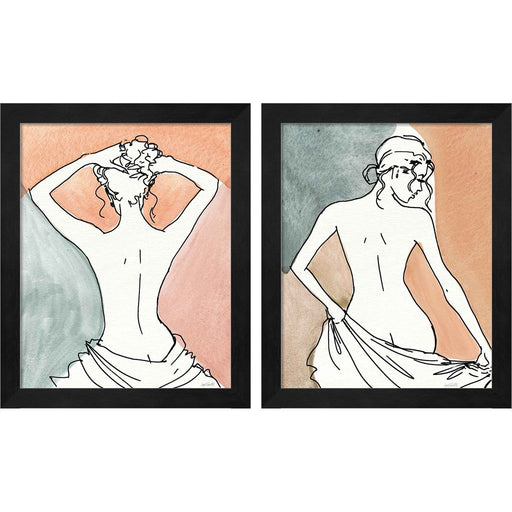 Soft Figures B by Anne Tavoletti, 2 Piece Black Framed Art Set