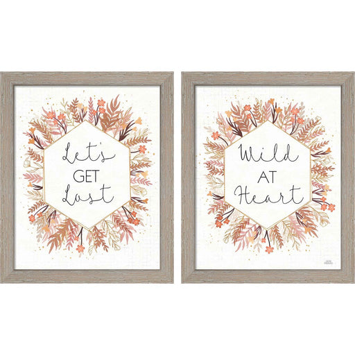 Desert Blooms by Laura Marshall, 2 Piece Rustic White Framed Art Set