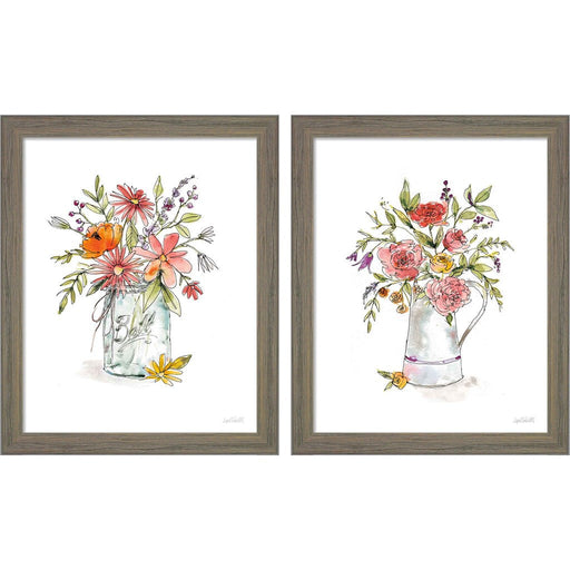 Americana Mood Summer by Anne Tavoletti, 2 Piece Rustic Gray Framed Art Set
