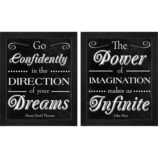 Direction of your Dreams & Power of Imagination by SD Graphics Studio, 2 Piece Black Framed Art Set