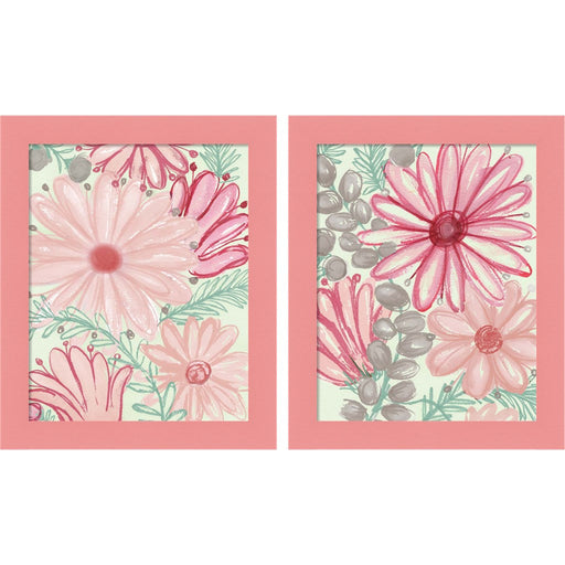Color Burst Blooms by Elizabeth Medley, 2 Piece Pink Framed Art Set