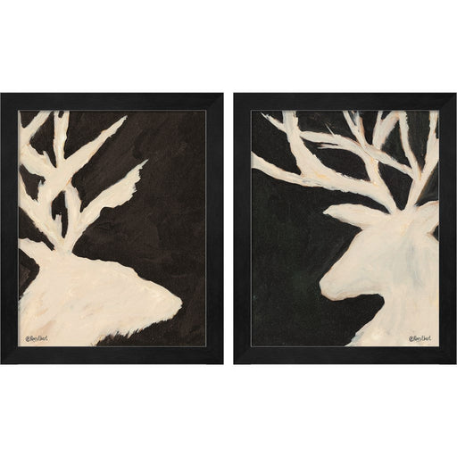 Elk & Deer by Roey Ebert, 2 Piece Black Framed Art Set