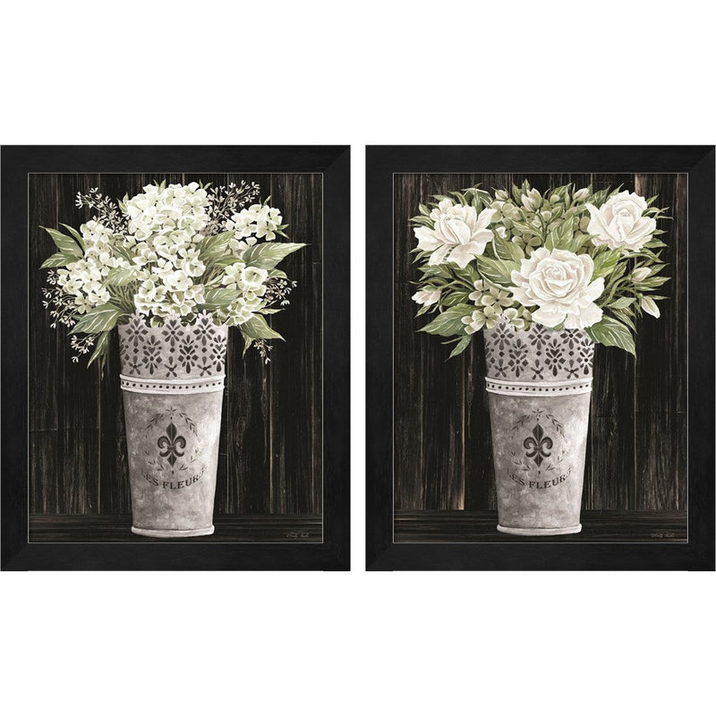 Punched Tin Floral by Cindy Jacobs, 2 Piece Black Framed Art Set