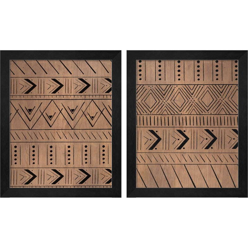 Wood Pattern by Kyra Brown, 2 Piece Black Framed Art Set