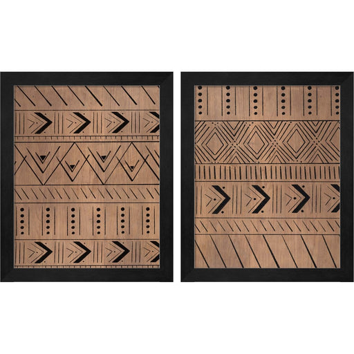 Wood Pattern by Kyra Brown, 2 Piece Black Framed Art Set