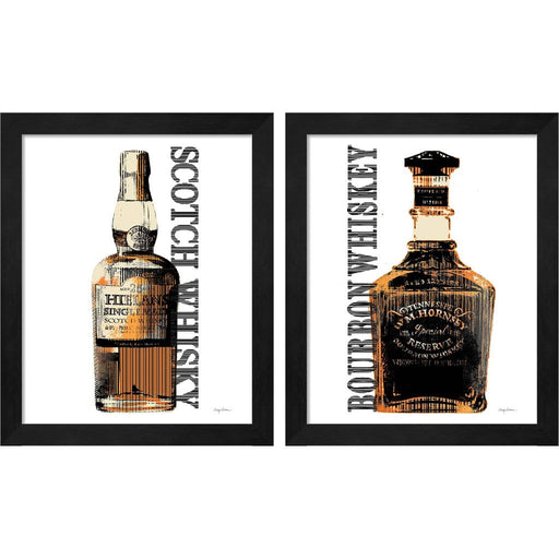 Scotch & Bourbon Whisky by Avery Tillmon, 2 Piece Black Framed Art Set