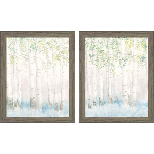 Soft Birches by James Wiens, 2 Piece Rustic Gray Framed Art Set
