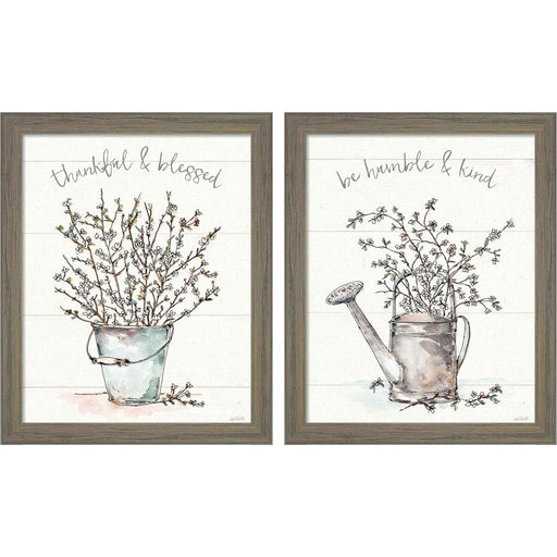Country Love by Anne Tavoletti, 2 Piece Rustic Gray Framed Art Set