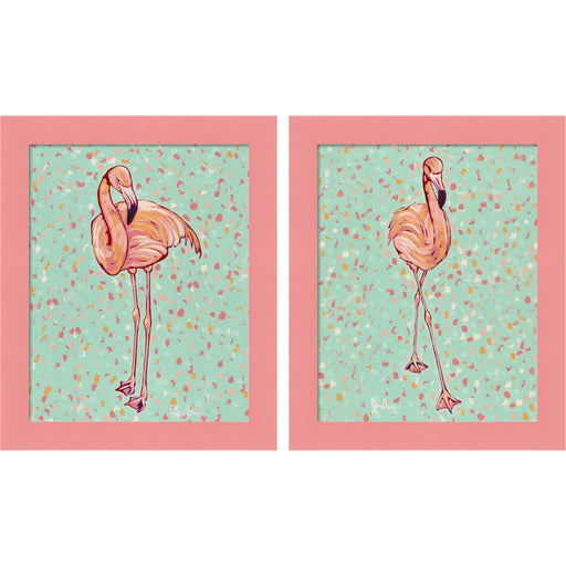 Flamingo Portrait by Jodi Augustine, 2 Piece Pink Framed Art Set
