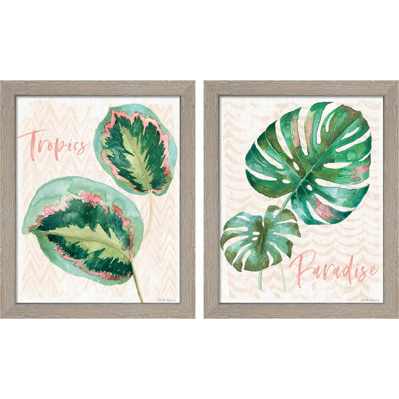From the Jungle by Beth Grove, 2 Piece Rustic White Framed Art Set
