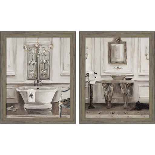 Classical Bath Gray by Marilyn Hageman, 2 Piece Rustic Gray Framed Art Set