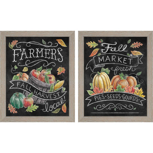 Harvest Chalk by Mary Urban, 2 Piece Rustic White Framed Art Set