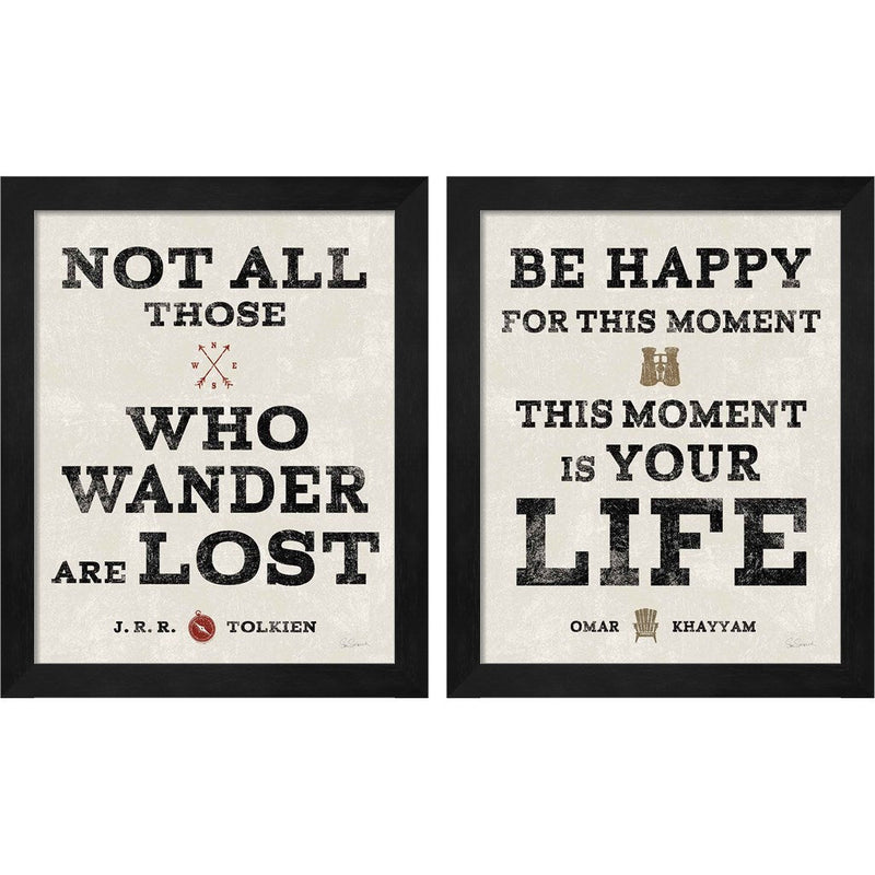 Cabin Life B by Sue Schlabach, 2 Piece Black Framed Art Set