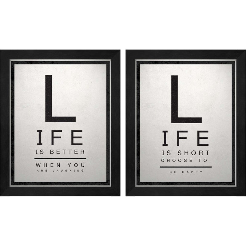 Inspirational Eye Chart by SD Graphics Studio, 2 Piece Black Framed Art Set