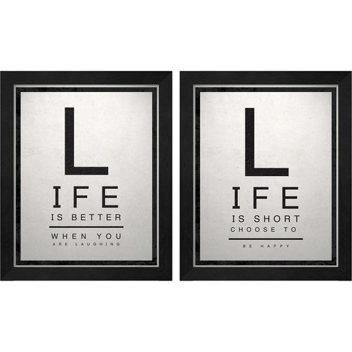 Inspirational Eye Chart by SD Graphics Studio, 2 Piece Black Framed Art Set