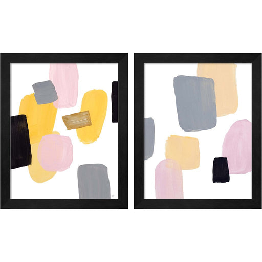 Floating Shapes by Lanie Loreth, 2 Piece Black Framed Art Set