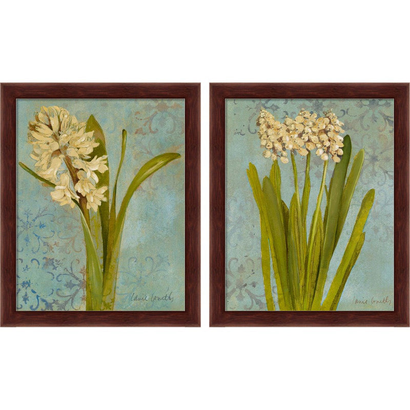 Hyacinth on Teal by Lanie Loreth, 2 Piece Brown Framed Art Set