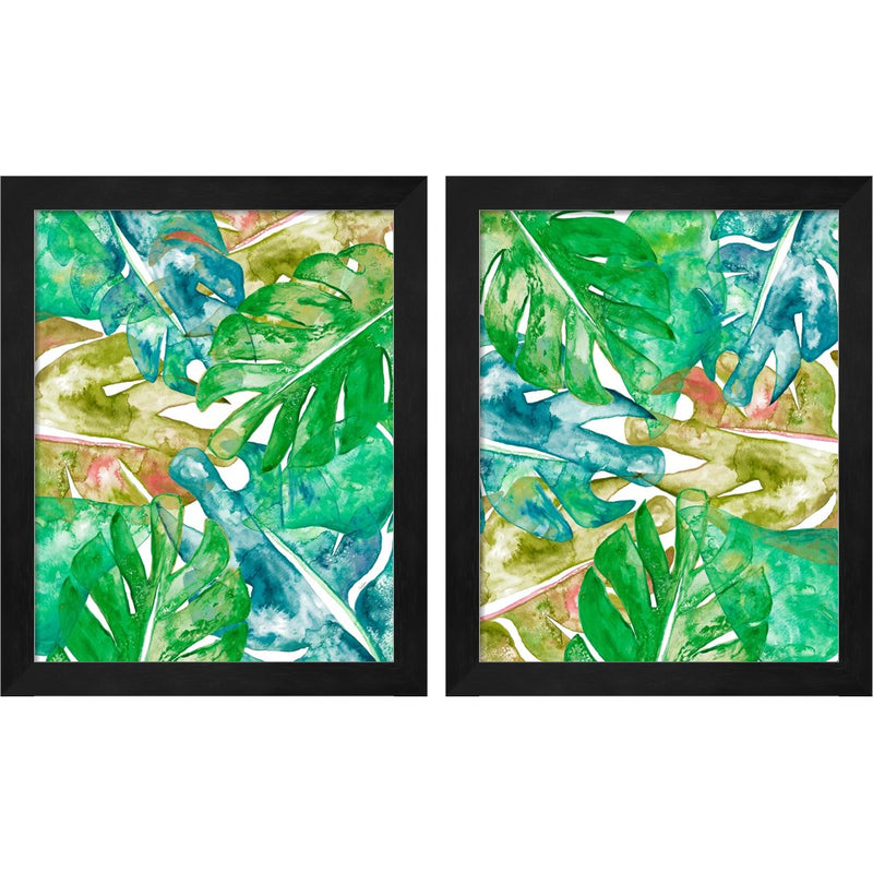 Bed of Leaves by Nola James, 2 Piece Black Framed Art Set