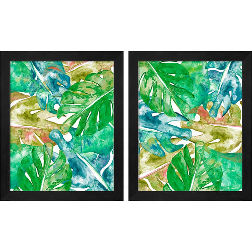 Bed of Leaves by Nola James, 2 Piece Black Framed Art Set