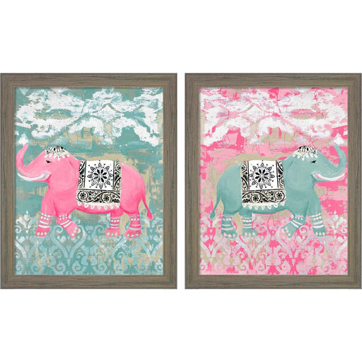 Pink Bazaar by Hakimipour - Ritter, 2 Piece Rustic Gray Framed Art Set