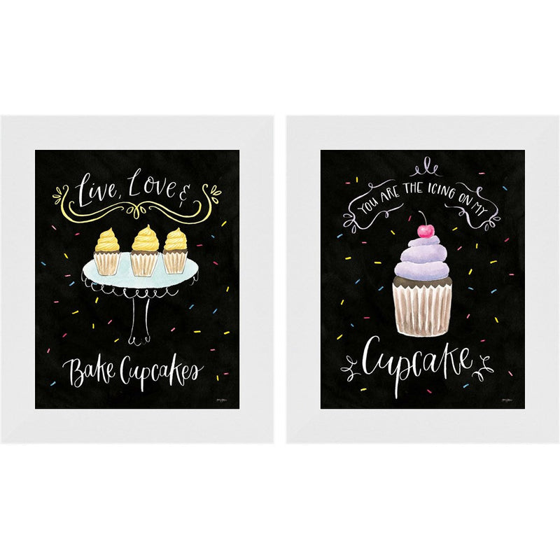 Sweet Life Dark B by Jenaya Jackson, 2 Piece White Framed Art Set