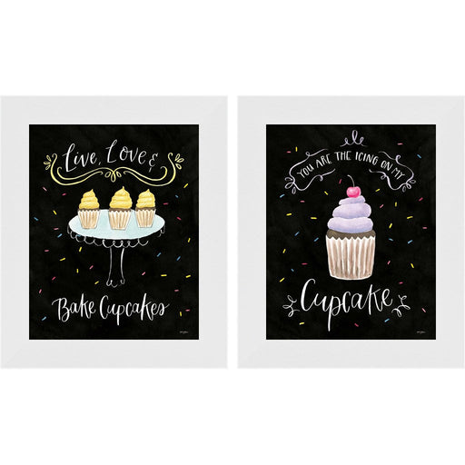 Sweet Life Dark B by Jenaya Jackson, 2 Piece White Framed Art Set