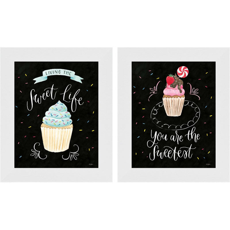 Sweet Life Dark A by Jenaya Jackson, 2 Piece White Framed Art Set