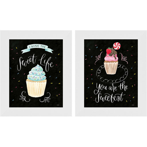 Sweet Life Dark A by Jenaya Jackson, 2 Piece White Framed Art Set