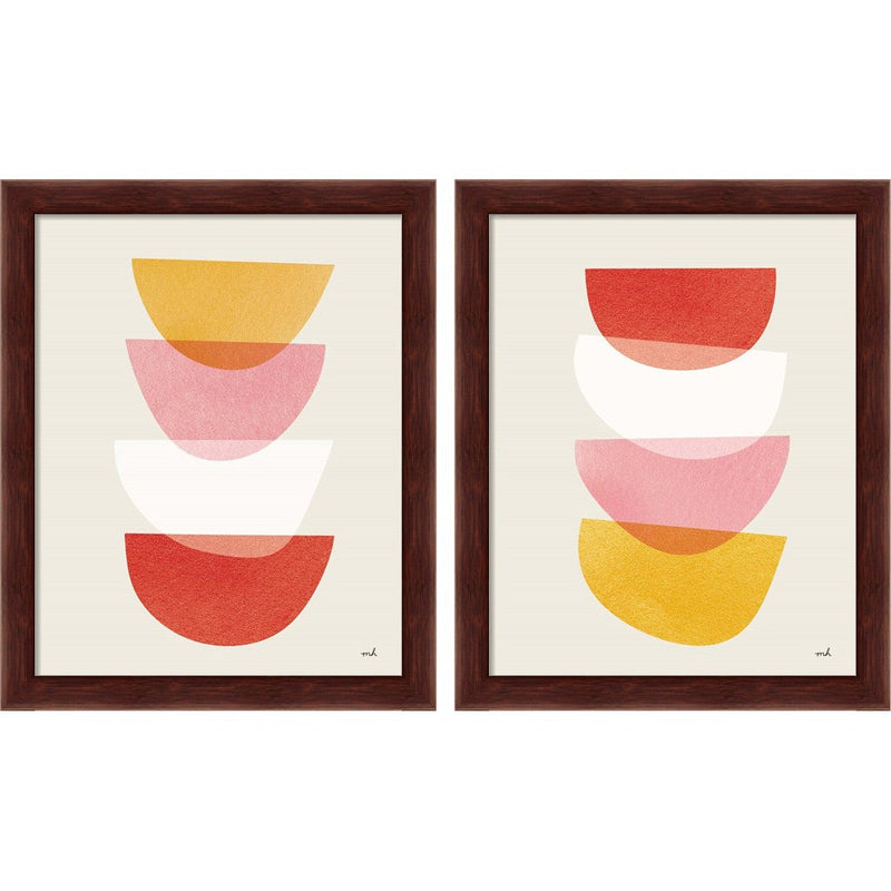 Balance Warm by Moira Hershey, 2 Piece Brown Framed Art Set