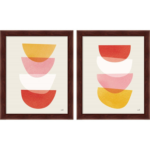 Balance Warm by Moira Hershey, 2 Piece Brown Framed Art Set