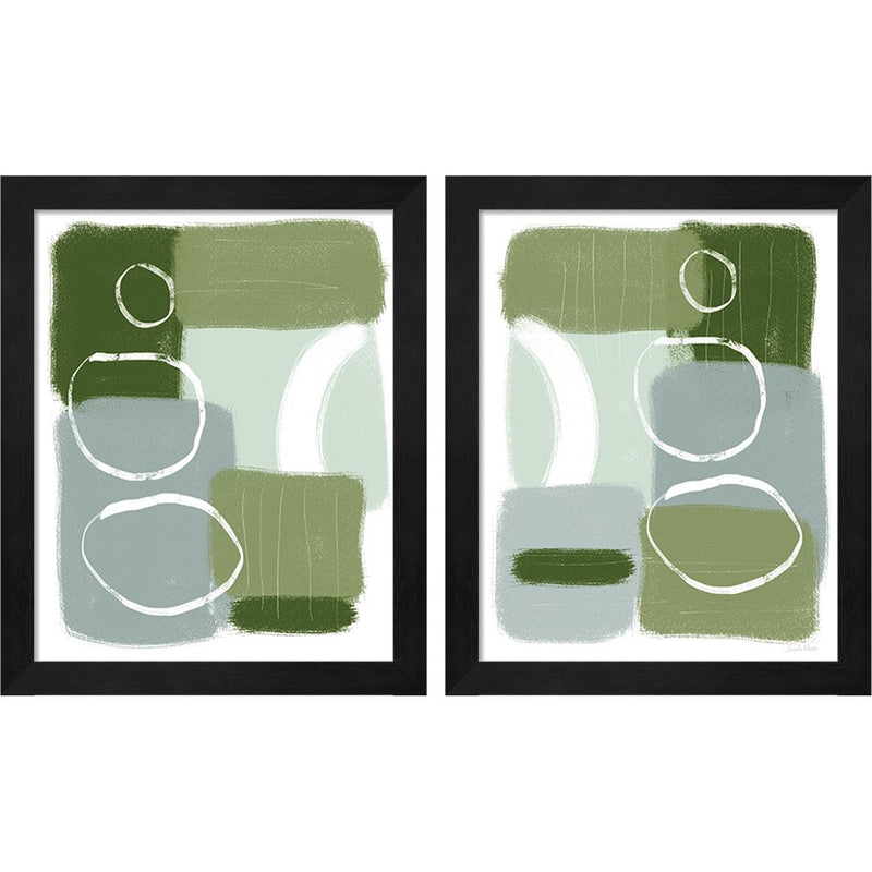 Eucalyptus by Linda Woods, 2 Piece Black Framed Art Set