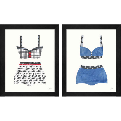 Bathing Beauty A by Melissa Averinos, 2 Piece Black Framed Art Set