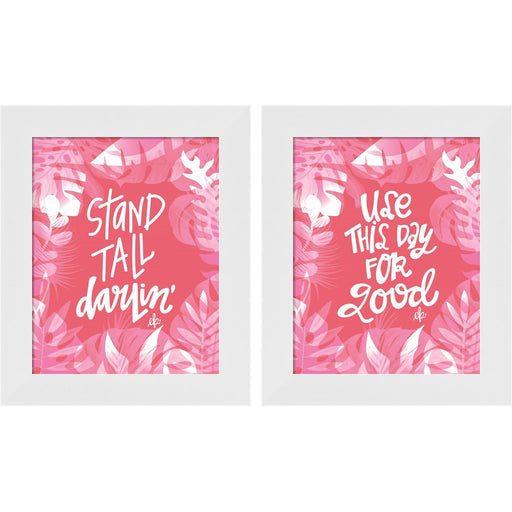 Stand Tall Darlin' & Use This Day for Good by Erin Barrett, 2 Piece White Framed Art Set