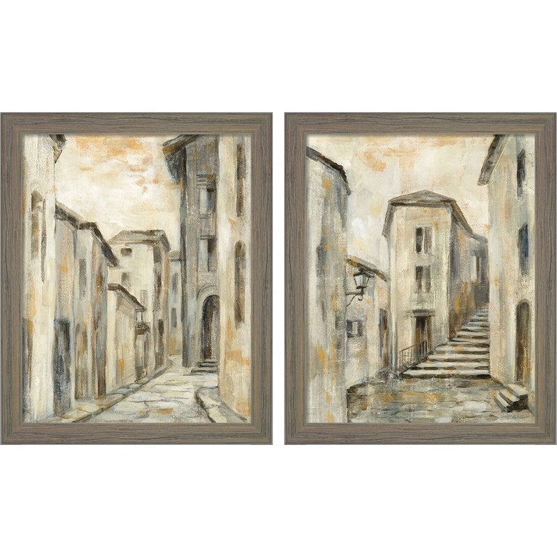 Europeanllage v2 Crop by Silvia Vassileva, 2 Piece Rustic Gray Framed Art Set
