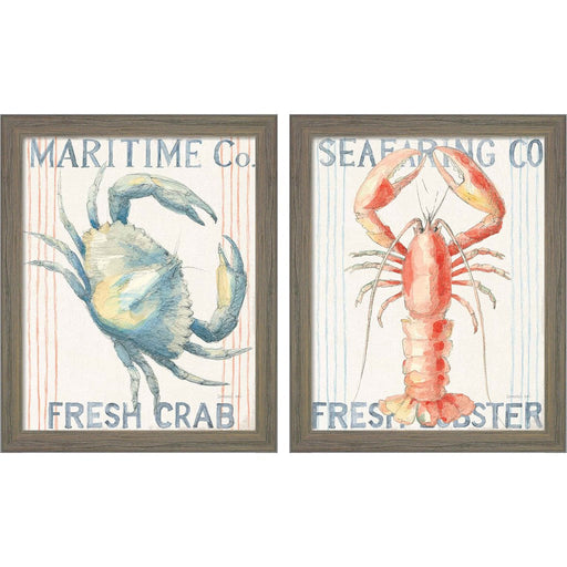 Floursack Nautical B by Danhui Nai, 2 Piece Rustic Gray Framed Art Set
