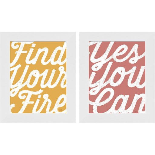 Positivity by Laura Marshall, 2 Piece White Framed Art Set