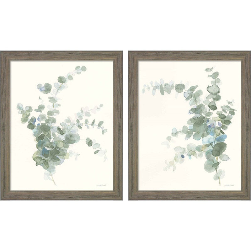Scented Sprig Cool by Danhui Nai, 2 Piece Rustic Gray Framed Art Set