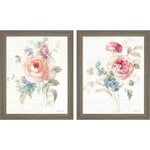 Cottage Garden by Danhui Nai, 2 Piece Rustic Gray Framed Art Set