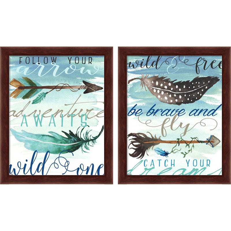 Wild One & Wild and Free by Elizabeth Medley, 2 Piece Brown Framed Art Set