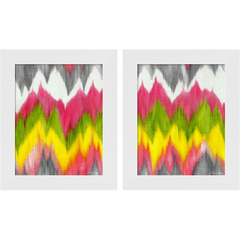 Vibrant Crests by Hugo Edwins, 2 Piece White Framed Art Set